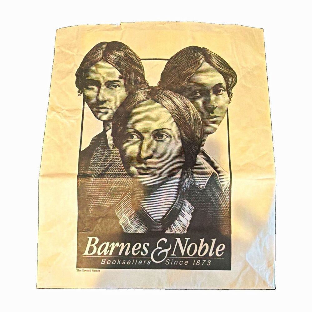 Rare Vintage Barnes & Noble Booksellers 1996 Advertising Bag, Store, Beige/Black